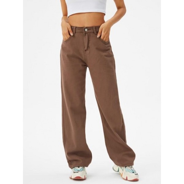 High Waisted Butterfly Back Wide Leg Jeans