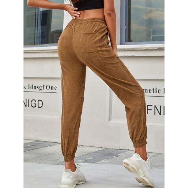 Drawstring Corduroy Beam Feet Pants Drawstring Corduroy Beam Feet Pants