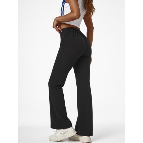 V-waist Solid Flare Pants V-waist Solid Flare Pants
