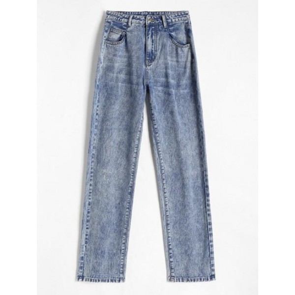 Acid Wash Straight Mom Jeans Acid Wash Straight Mom Jeans