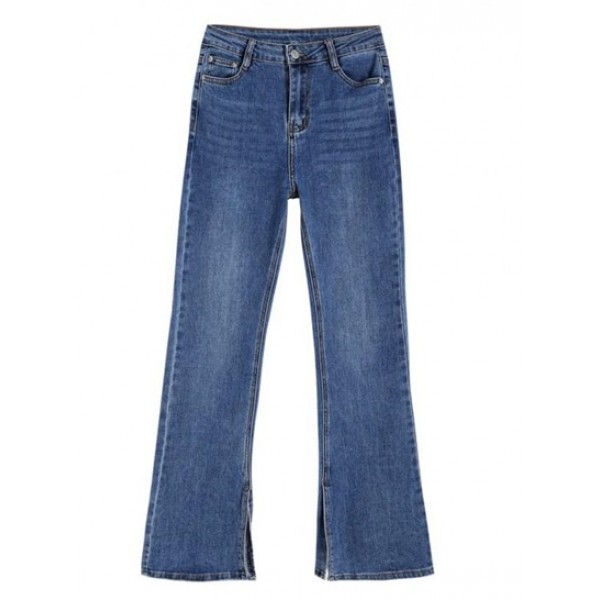 Split Hem High Waisted Flare Jeans Split Hem High Waisted Flare Jeans