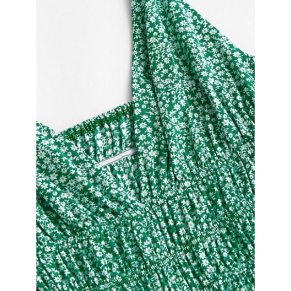 Tiny Floral Print Plunge Wide Leg Romper Tiny Floral Print Plunge Wide Leg Romper