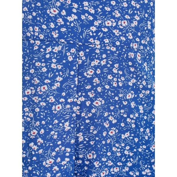 Ditsy Print Ruffle Smocked Wide Leg Romper Ditsy Print Ruffle Smocked Wide Leg Romper