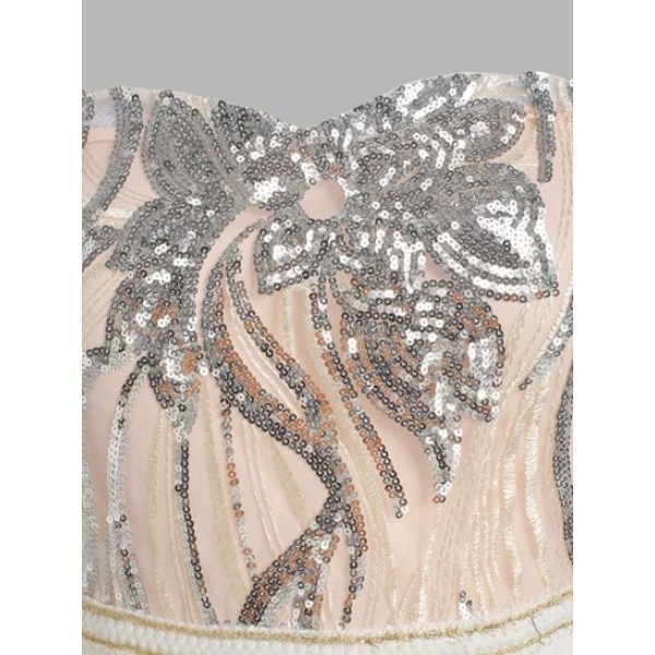 Sequined Pocket Bandeau Jumpsuit Sequined Pocket Bandeau Jumpsuit