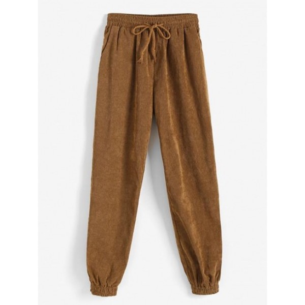 Drawstring Corduroy Beam Feet Pants Drawstring Corduroy Beam Feet Pants