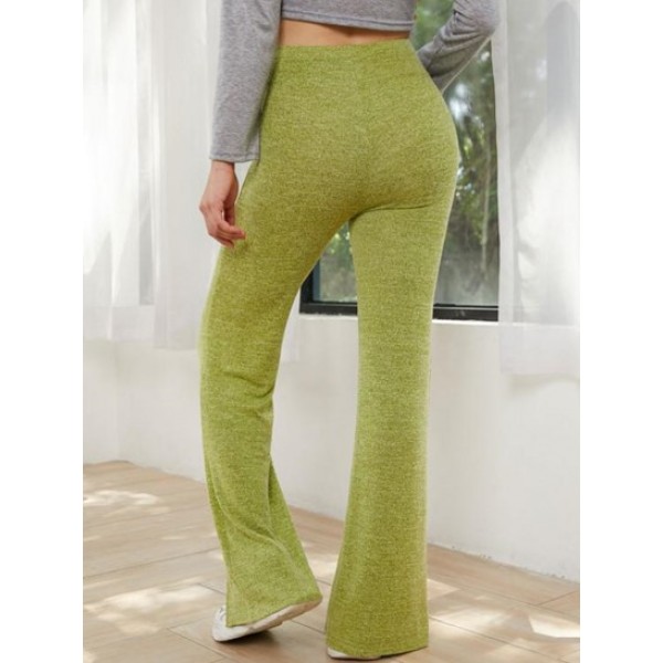 High Waisted Split Hem Jersey Flare Pants High Waisted Split Hem Jersey Flare Pants