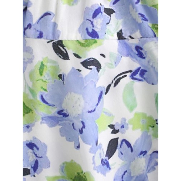 Watercolor Flower Print Pull On Shorts Watercolor Flower Print Pull On Shorts