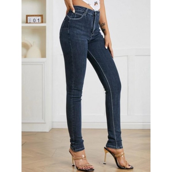 Pocket High Rise Skinny Dark Wash Jeans Pocket High Rise Skinny Dark Wash Jeans