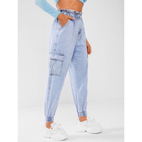 Paperbag Waist Pockets Ninth Cargo Jeans Paperbag Waist Pockets Ninth Cargo Jeans