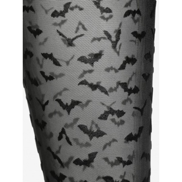 Halloween Flocking Bat Lace Flare Pants Halloween Flocking Bat Lace Flare Pants