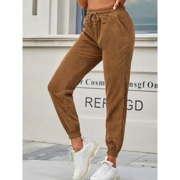 Drawstring Corduroy Beam Feet Pants Drawstring Corduroy Beam Feet Pants