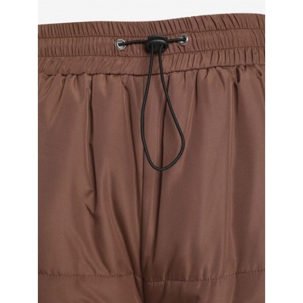 Pockets Toggle Drawstring Padded Quilted Pants Pockets Toggle Drawstring Padded Quilted Pants
