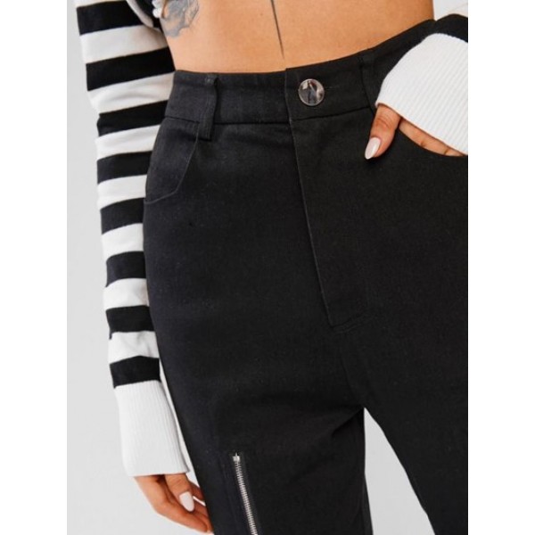 High Waisted Double Zipper Skinny Pants High Waisted Double Zipper Skinny Pants